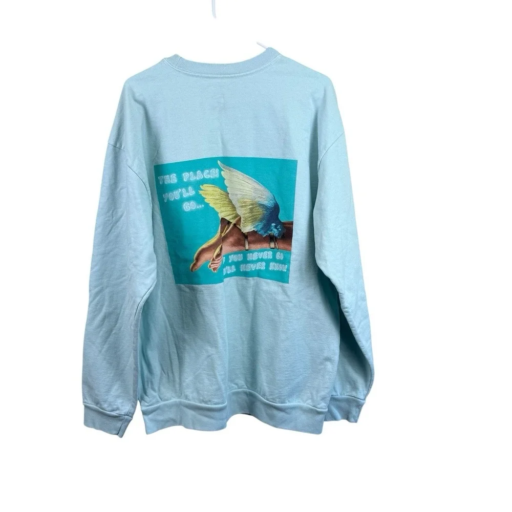 Boys Lie Send Feet Pics Angel Wings Sweatshirt One Size Blue